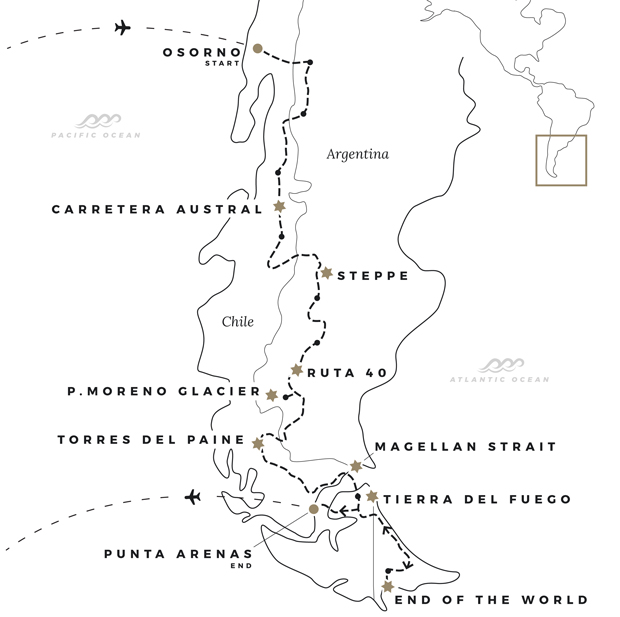 patagonia-tierra-del-fuego-terra-del-fuoco-ruta-40-carretera-austral-guided-self-guided-adventure-bmw-r1200gs-ushuaia-torres-del-paine-perito-moreno-map